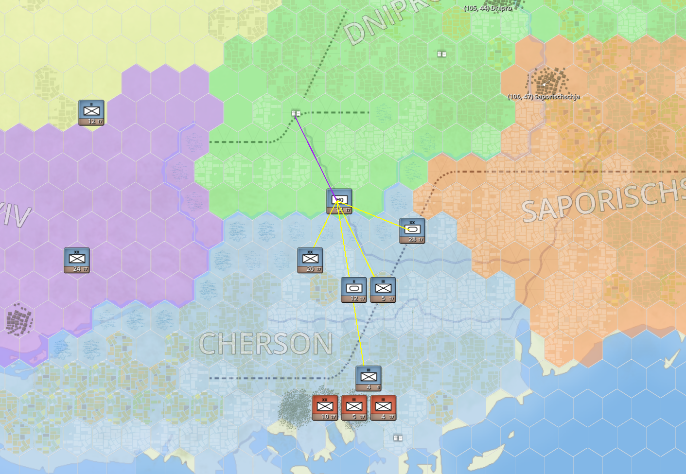 Supply system in a wargame